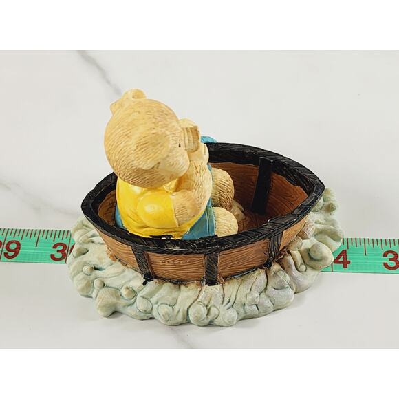 Piglet Pig Piggy Rowing On A Boat Figurine 4 1/4" Year 80s Home Decor Vintage - Picture 12 of 12